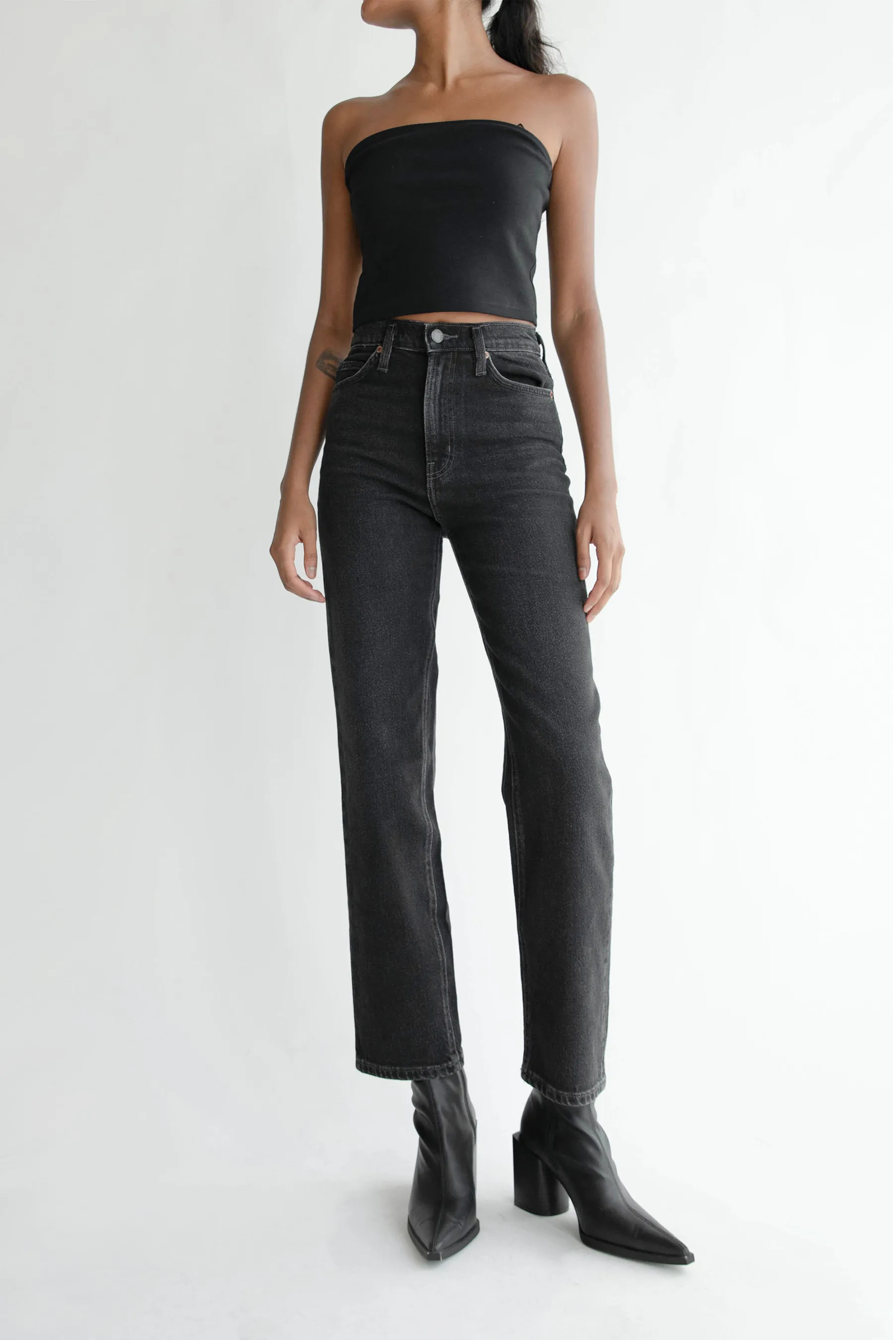 OAK ESSENTIAL STRAIGHT LEG HIGH-RISE JEAN | OAK + FORT