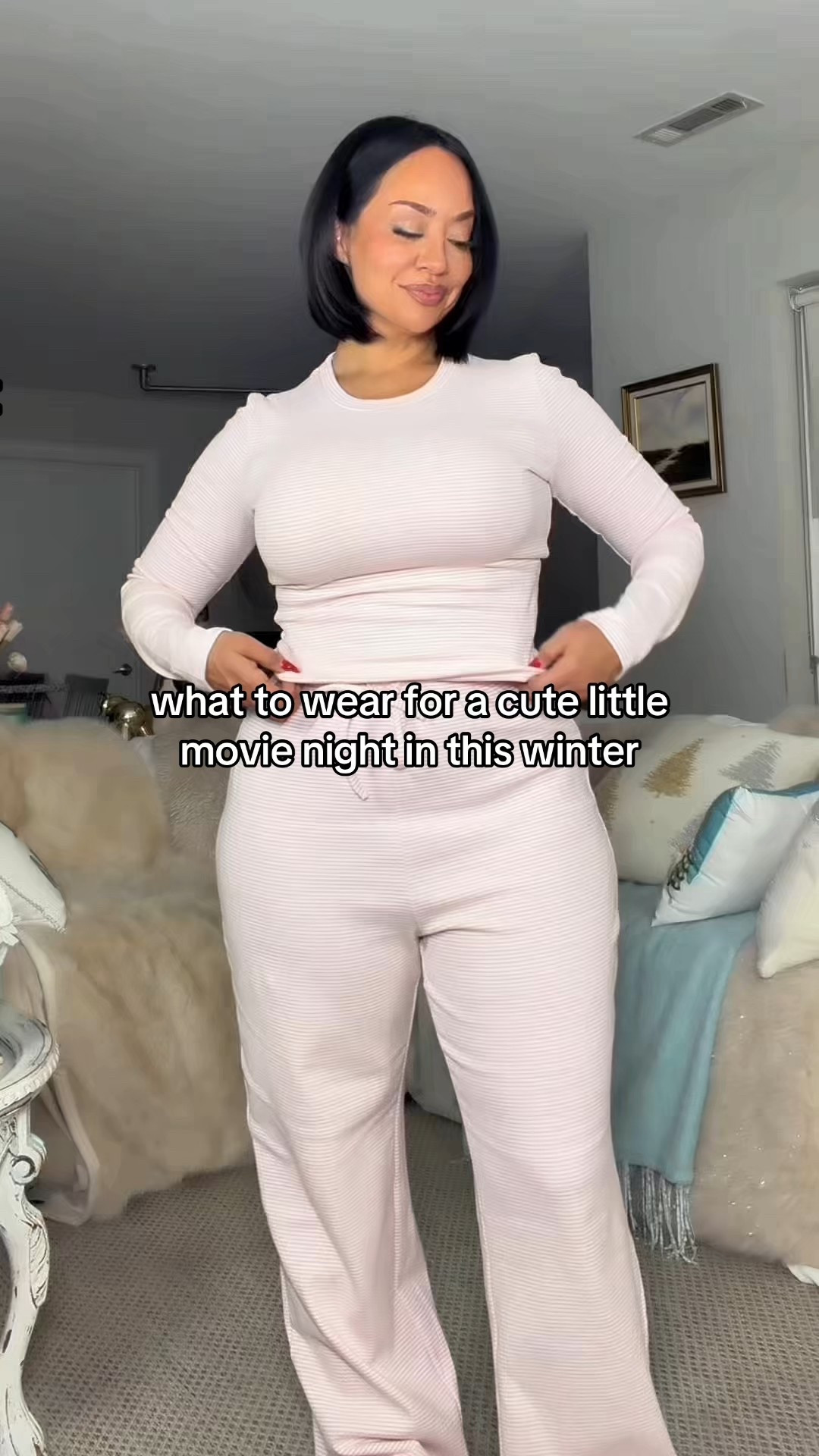 Cozy two piece lounge set to wear at home this winter. Perfect movie night outfit.

Thick fabric, has stretch and comes in multiple colors. Fits true to size ❄️

#LTKPetite #LTKOver40 #LTKFindsUnder50