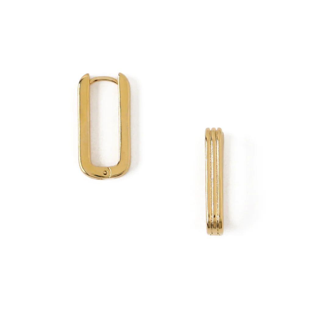 Linear Long Link Earrings - Gold | Orelia London