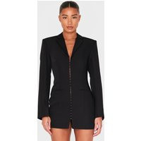 Black Hook And Eye Detail Blazer Dress | PrettyLittleThing US