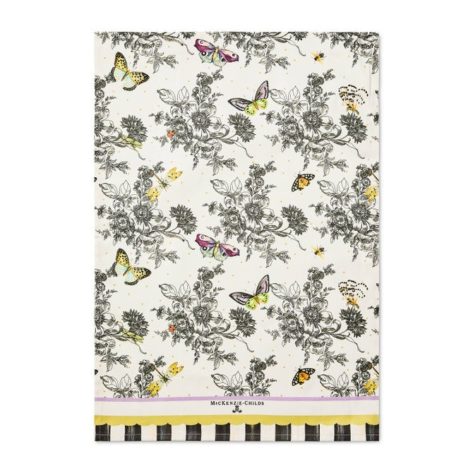 Butterfly Toile Printed Dish Towel | MacKenzie-Childs