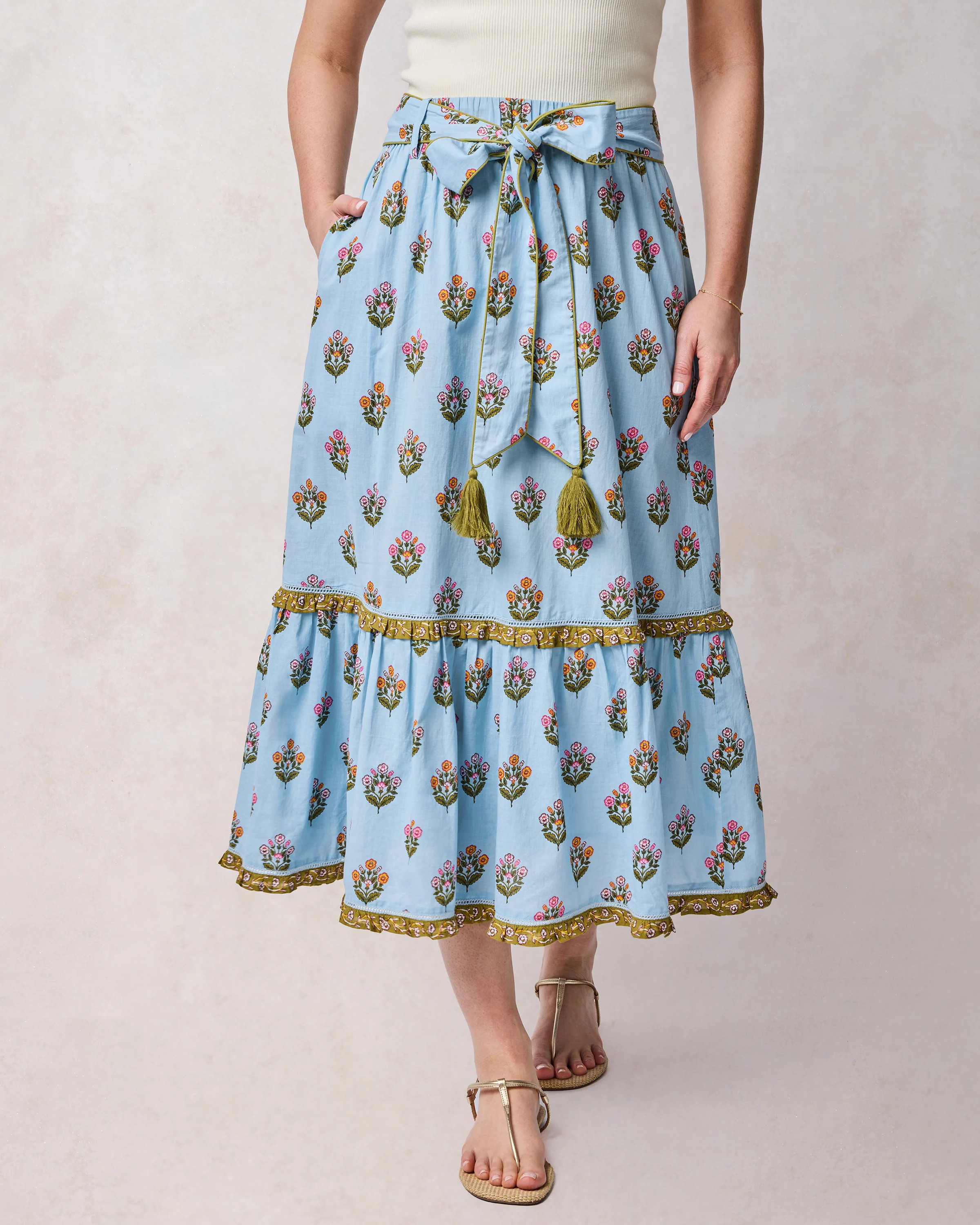 Wildflower Walks - Emmie Skirt - Soft Blue | Printfresh