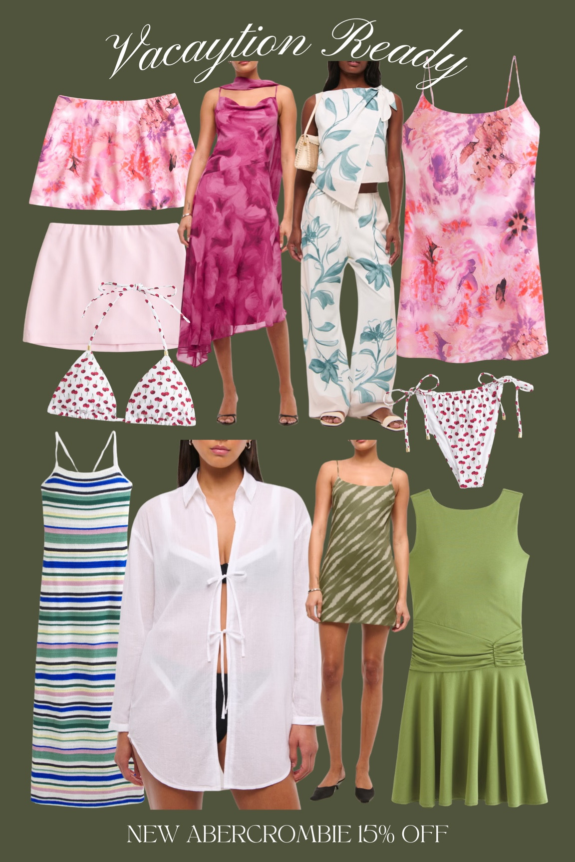 Vacation looks new from Abercrombie and 15% off right now! I wear L in swimsuits and M in dresses. Loving these fun colorful looks 

#LTKSaleAlert #LTKFindsUnder100 #LTKTravel
