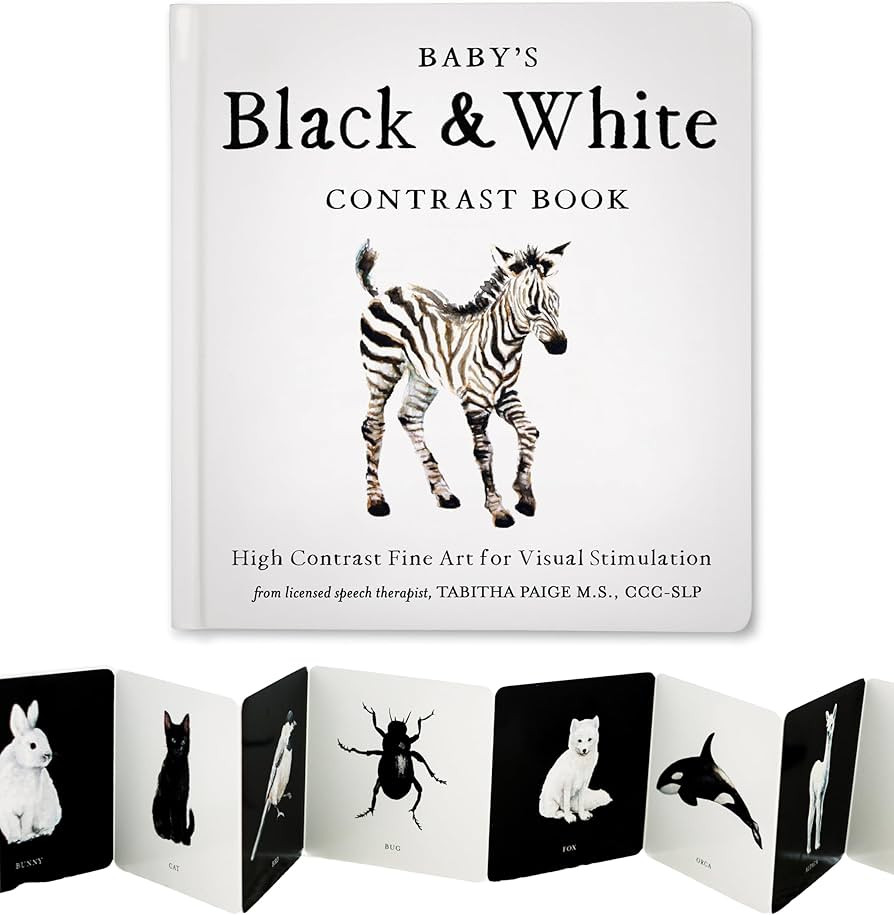 Baby's Black and White Contrast Book: High-Contrast Art for Visual Stimulation at Tummy Time (Tab... | Amazon (US)