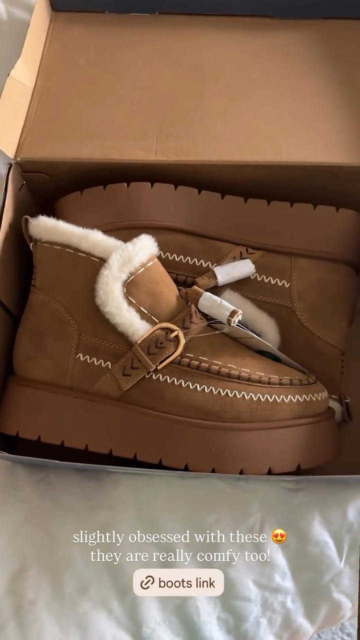 slightly obsessed with these new moccasin style boots 😍 they are really comfy too- I wore them around the house most of the day to test them out for y’all! ! I got an 8 and they fit perfect! I’m usually an 8.5! I can’t wait to wear them on our trip up north! 

#targetboots #sherpaboots #targetfashion #targetfinds

#LTKFindsUnder100 #LTKSeasonal #LTKGiftGuide