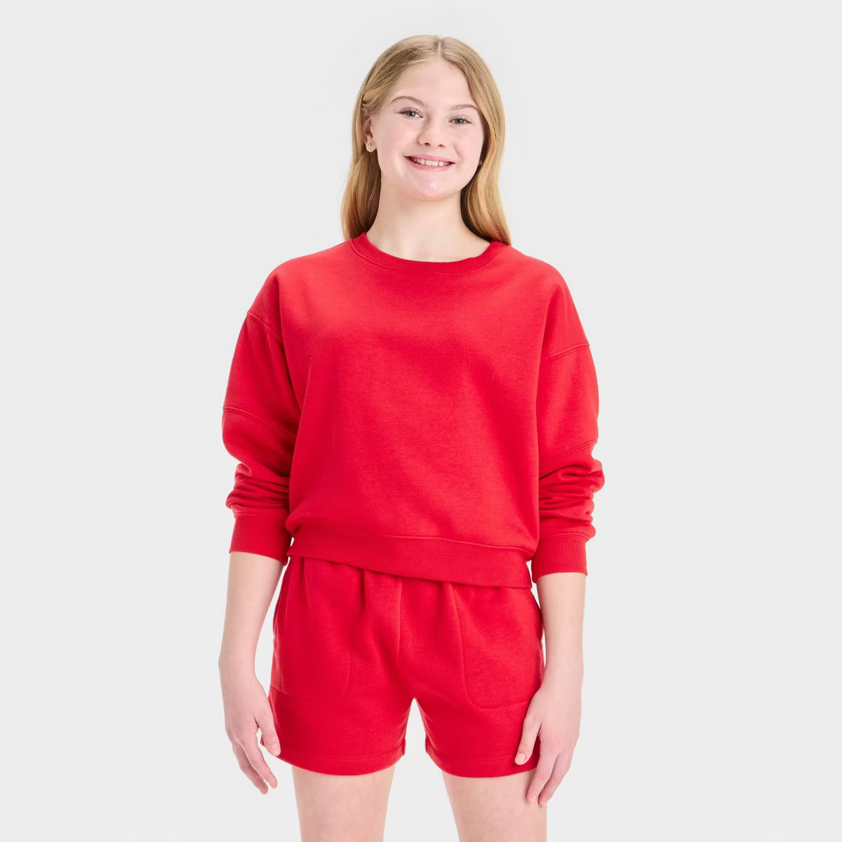 Girls' Fleece Crew Neck Pullover Sweatshirt - art class™ | Target