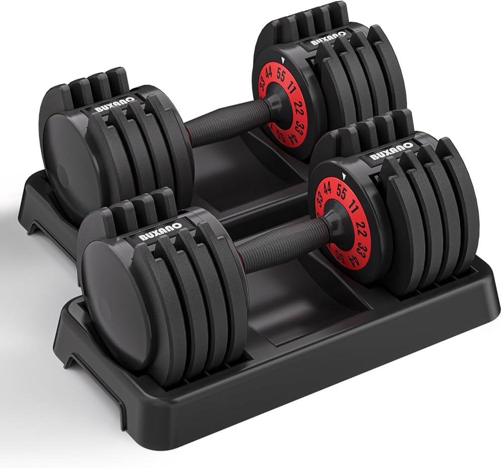 Adjustable Dumbbells 55LB Single Dumbbell 5 in 1 Free Dumbbell Weight Adjust with Anti-Slip Metal... | Amazon (US)