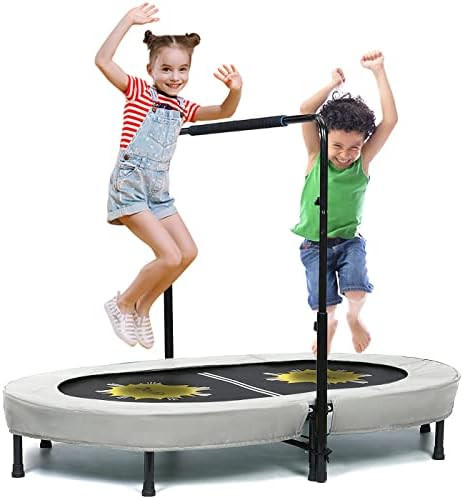 Indoor Trampoline for 2 Kids and Adults with Adjustable Handle, Doufit Double Small Trampoline fo... | Amazon (US)