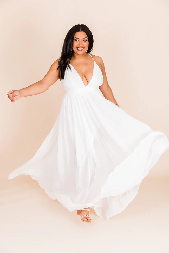 It All Begins With Love White Maxi Dress FINAL SALE | Pink Lily