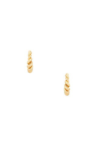 MEGA Twister Hoop Earrings in Metallic Gold | FWRD 