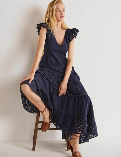 Broderie Mix Jersey Maxi Dress | Boden (US)