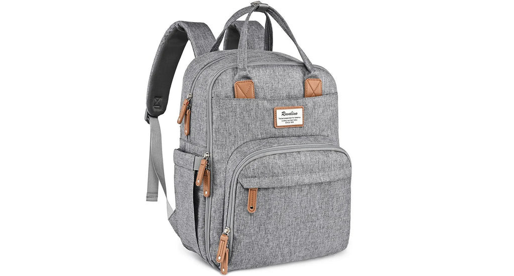 Ruvalino Large Diaper Bag Backpack - Gray | REBEL (formerly Rebelstork)