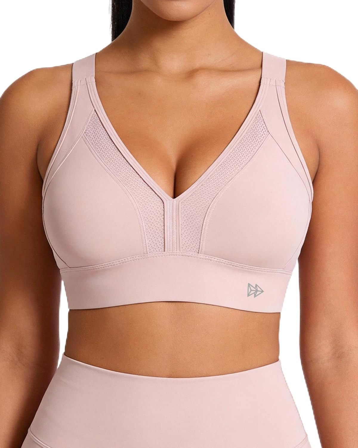Yvette High Impact Sports Bra for Women, V-Neck Adjustable Cross Straps | Amazon (US)