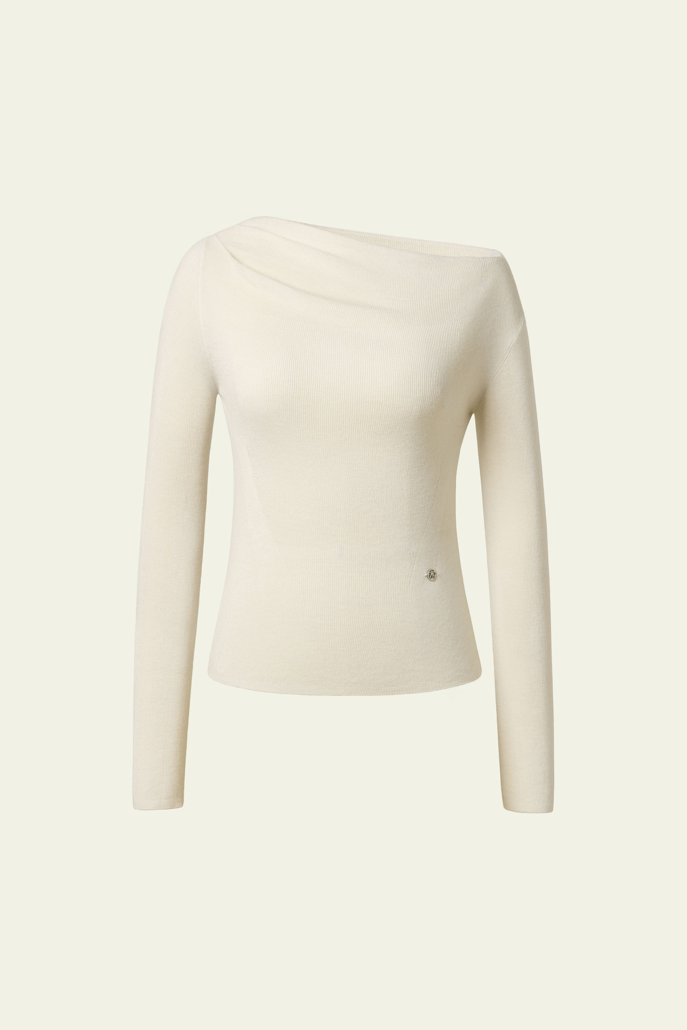 Off-Shoulder Silk-Cashmere Top | LILYSILK