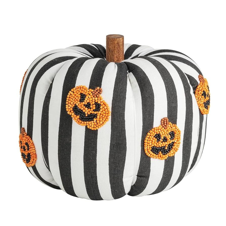 Mud Pie Halloween Beaded Pumpkin Jack-o-Lantern Icon Pumpkin Sitter | Amazon (US)