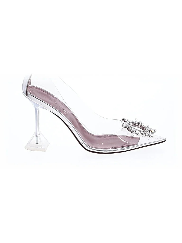 Amina Muaddi White Heels Size EU 38 - 74% off | ThredUp (US)