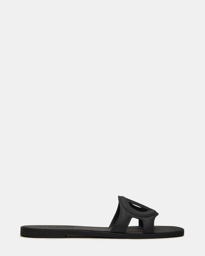 JELLIE Black Square-Toe Slide Sandal | Women's Sandals | Steve Madden (US)