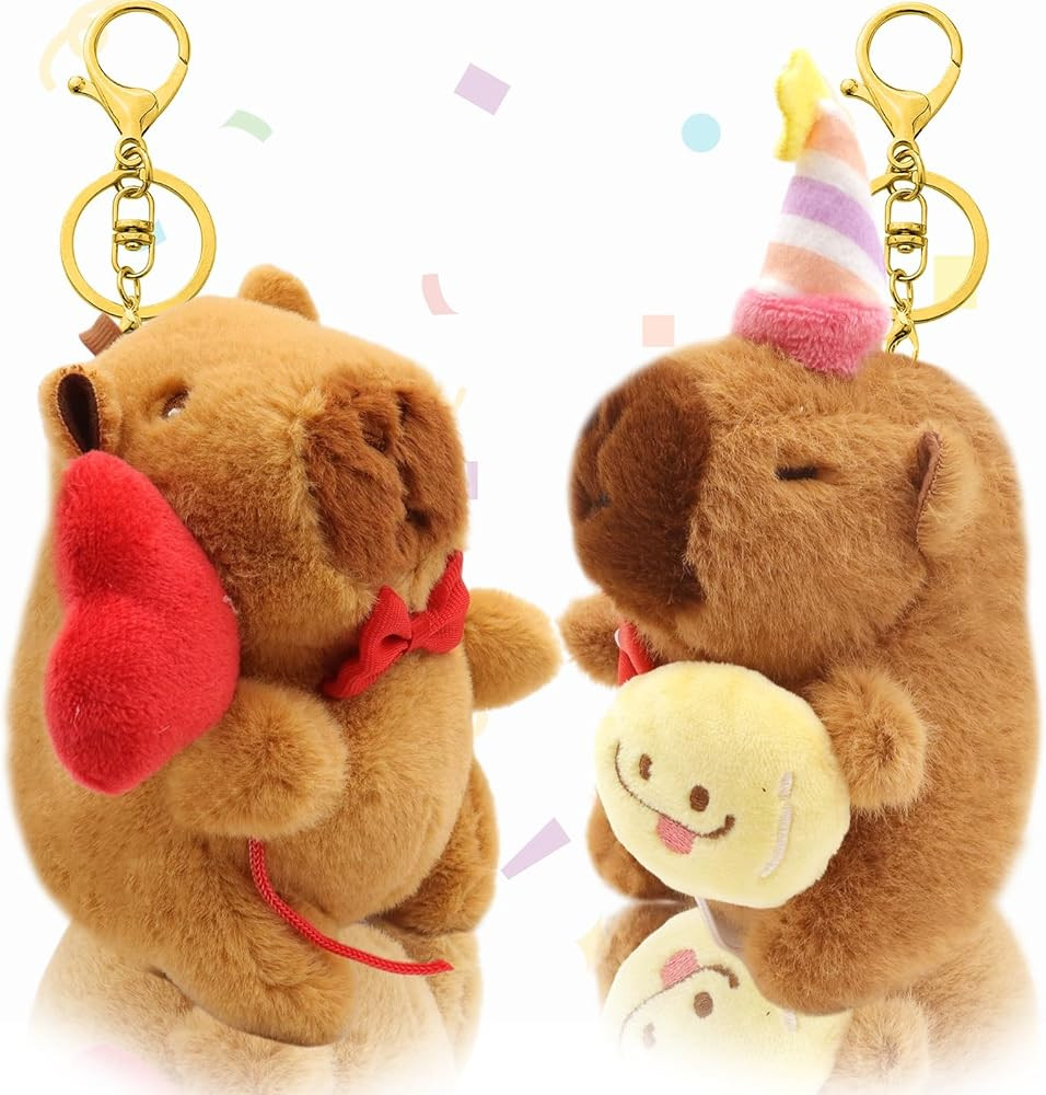 2 Pack Capybara Keychain Plush, Capybara Peluche Cute Key Chain with Clothes Backpack Accessories... | Amazon (US)
