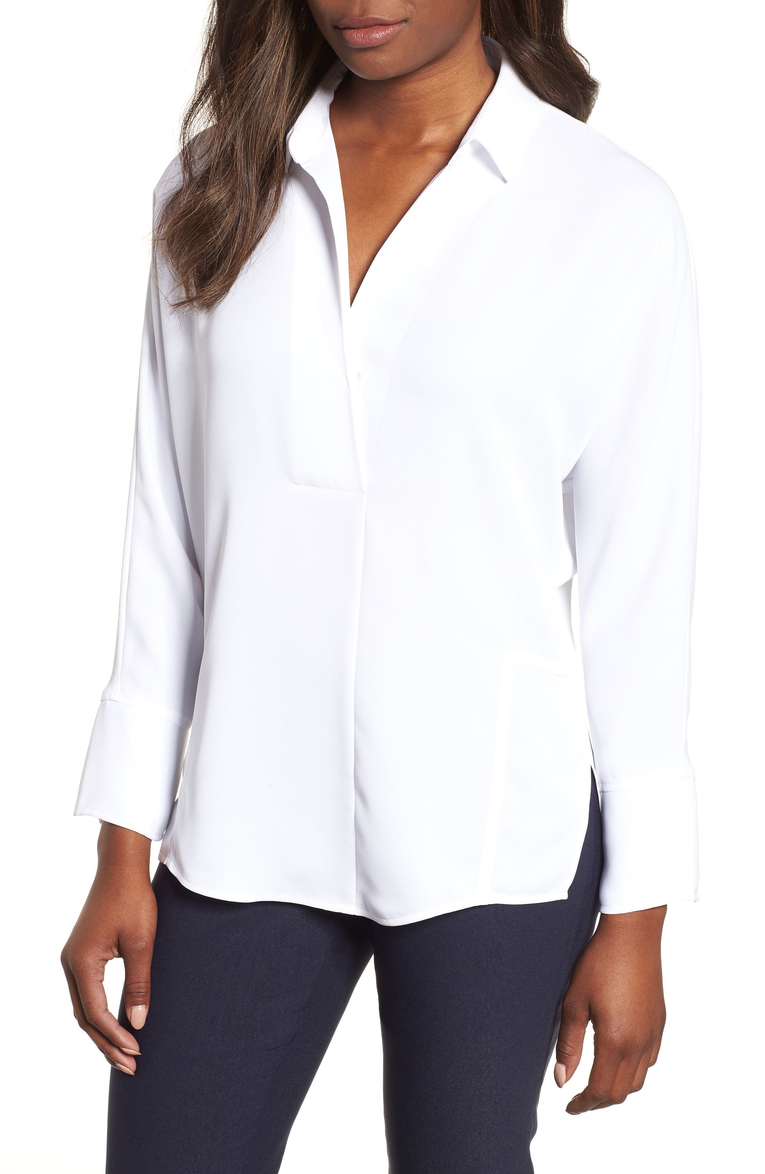 Women's Nic+Zoe Flowing Ease Blouse, Size X-Small - White | Nordstrom