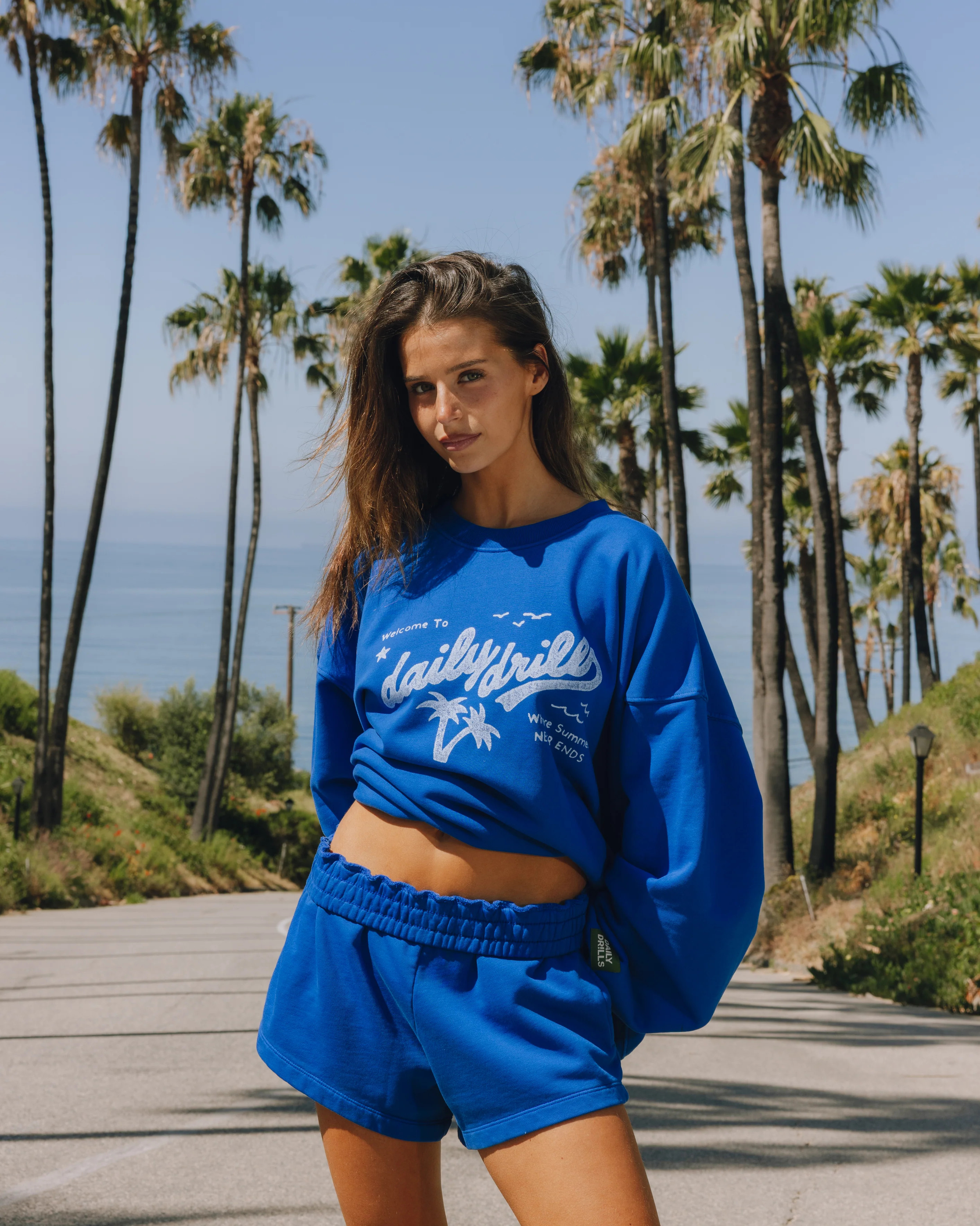 Oversized Vacation Crew - Cobalt | Daily Drills LLC