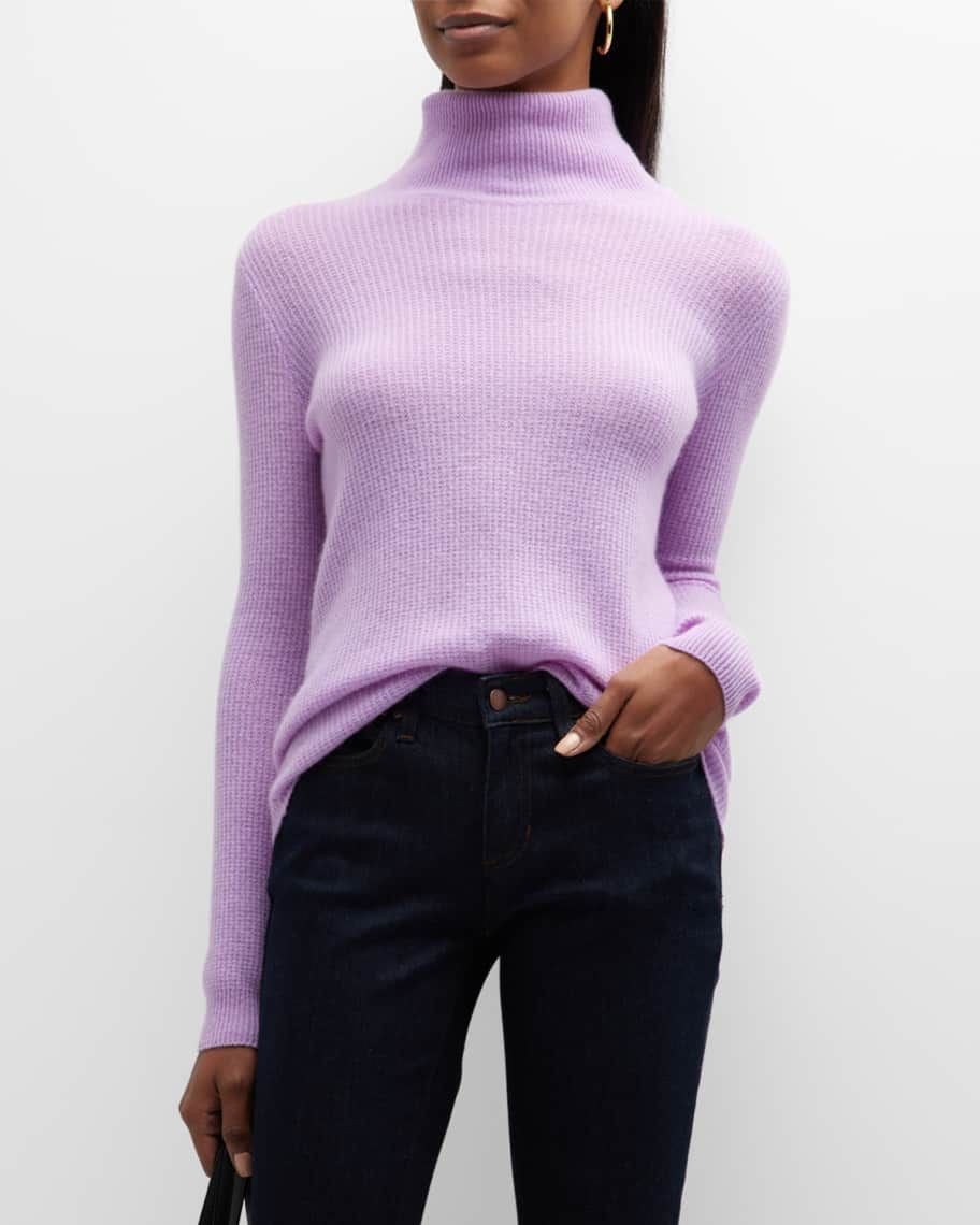 Neiman Marcus Cashmere Collection Cashmere Waffle Knit Turtleneck Sweater | Neiman Marcus