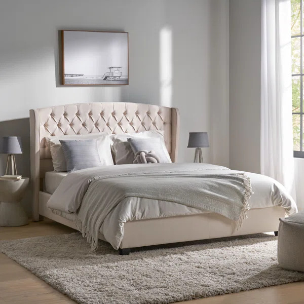 Dominico Queen Tufted Upholstered Platform Bed | Wayfair Professional