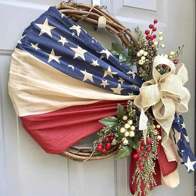 2026 Patriotic Wreaths for Front Door, 250th Anniversary Decorations, 4th of July Decorations Out... | Amazon (US)