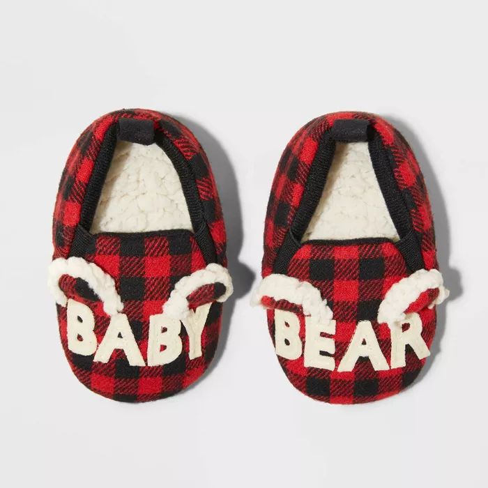 Toddler Boys' Family Sleep Baby Bear Slippers - Wondershop™ Red | Target