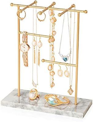 QILICHZ Marble Jewelry Tree Stand Jewelry Holder Necklaces and Earrings Holder Jewelry Hanger Di... | Amazon (US)