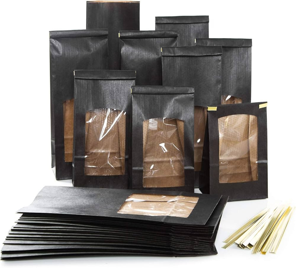 Logbuch-Verlag 25 schwarze Tüten für Plätzchen Kekse Weihnachten Süßigkeiten Bodenbeutel Ver... | Amazon (DE)