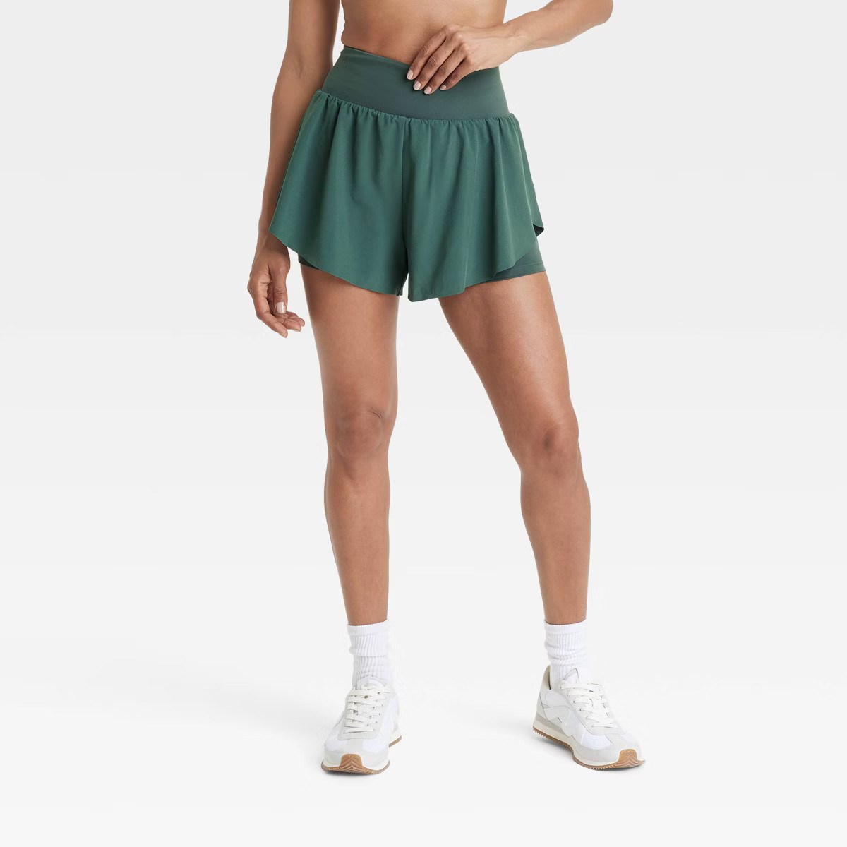 Women's Flex Woven High-Rise 2-in-1 Flutter Run Shorts 3" - All In Motion™ | Target