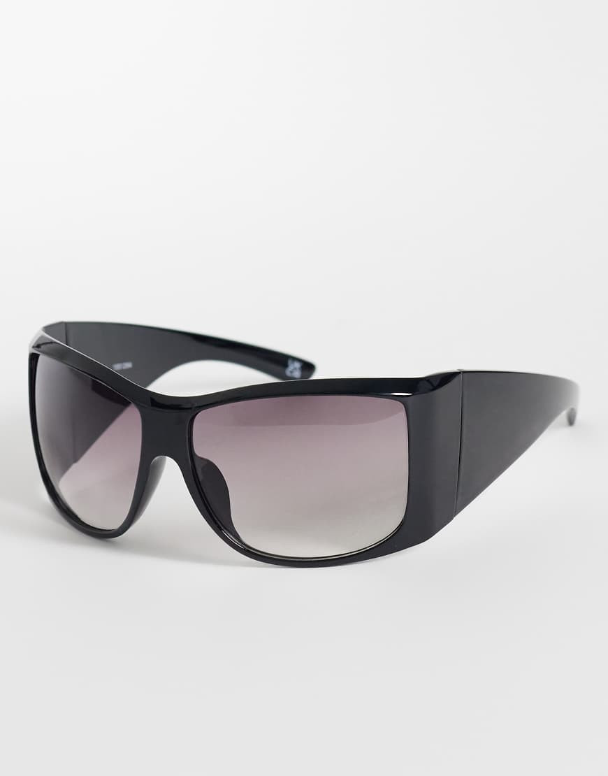 ASOS DESIGN oversized sunglasses in black frame with black lens | ASOS (Global)