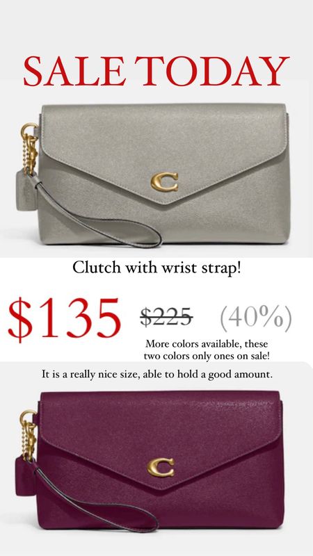 Coach wristlet sale, coach gift idea for her, going out purse, holiday party purse 

#LTKitbag #LTKsalealert #LTKGiftGuide