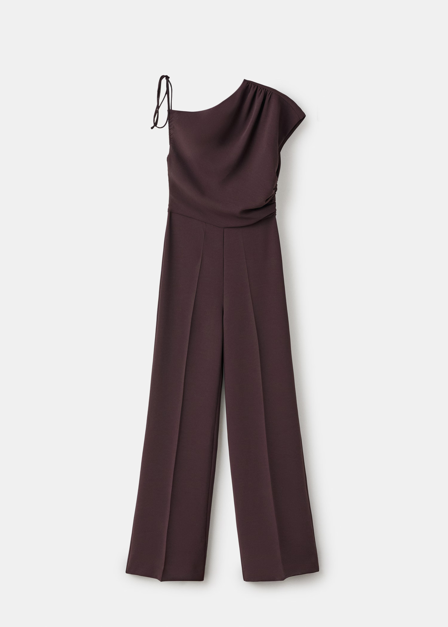 Jumpsuit met asymmetrische hals en strik | Mango EU