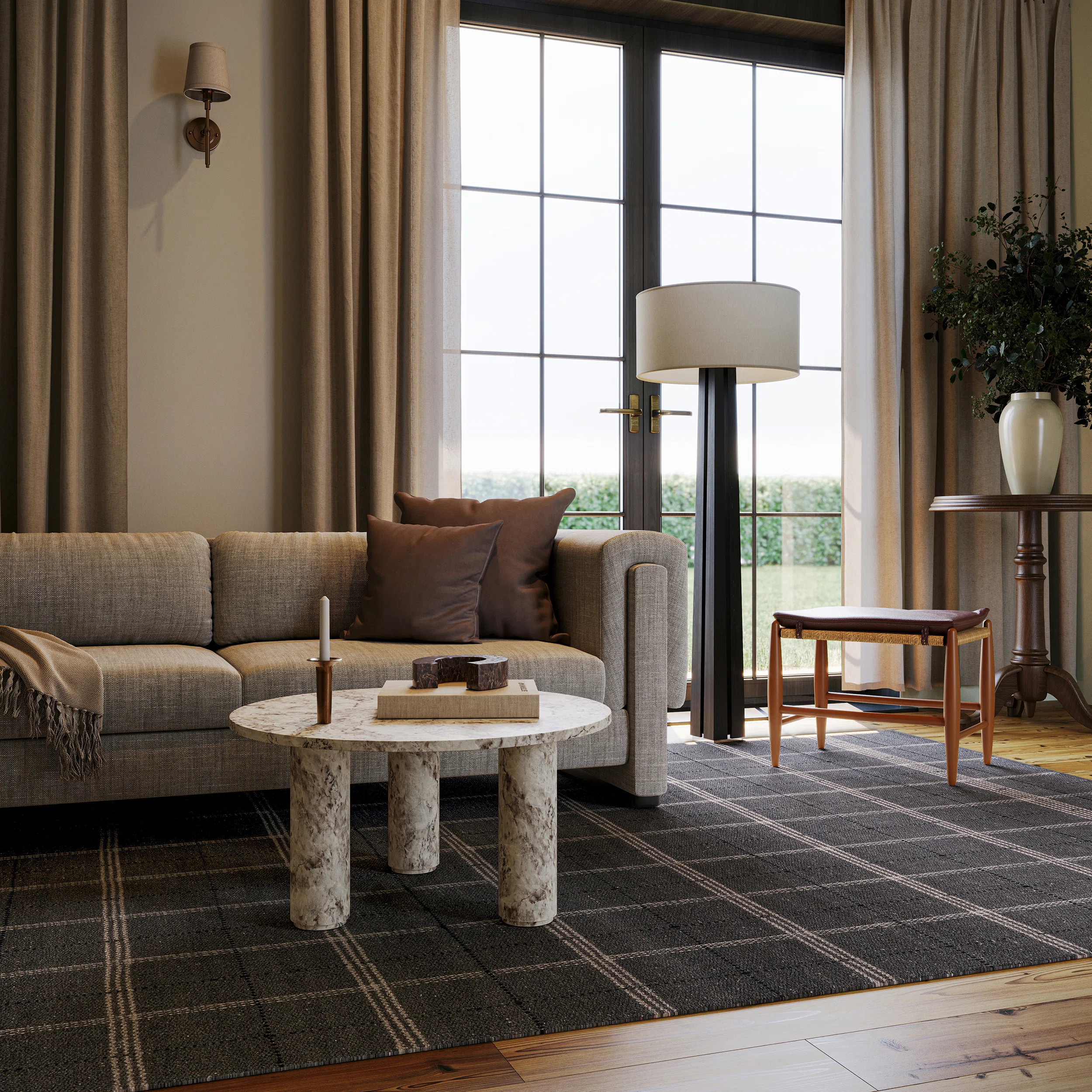 Nate Berkus Downing Plaid Wool Cozy Area Rug | Wayfair North America
