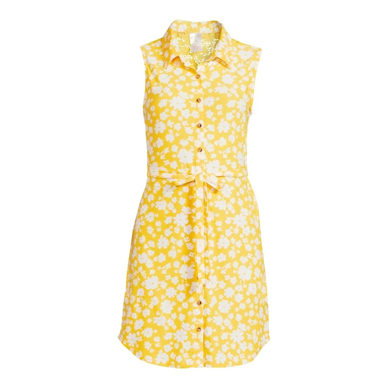 No Boundaries Juniors Lace Back Shirt Dress | Walmart (US)