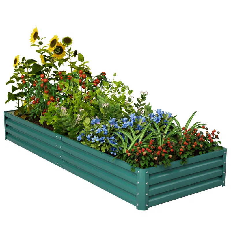 Freeport Park® Humphery Galvanized Steel Raised Garden Bed & Reviews | Wayfair | Wayfair North America