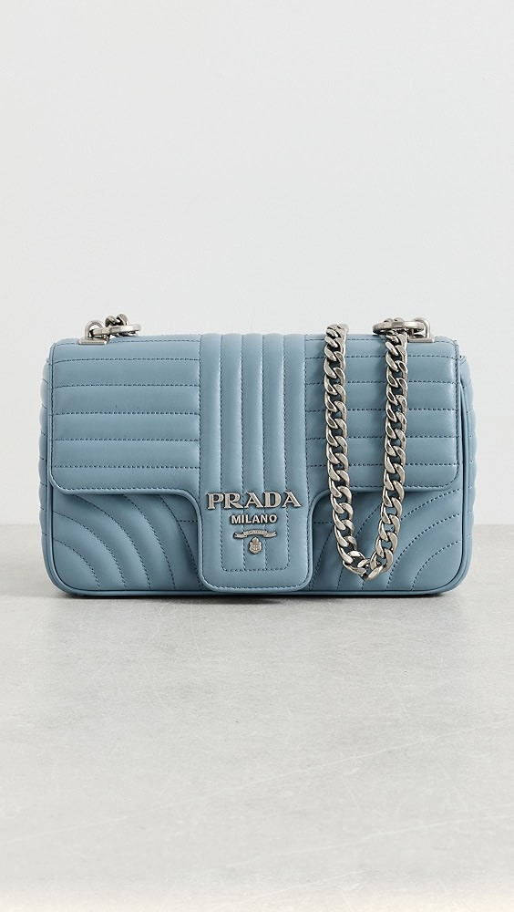 Prada Blue Calfskin Diagramme Flap Bag | Shopbop