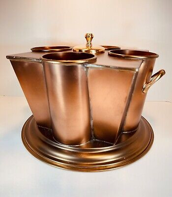 VTG Art Deco Wine Cooler Heavy Copper & Brass Holds 4 Bottles Made in India NEW!  | eBay | eBay US