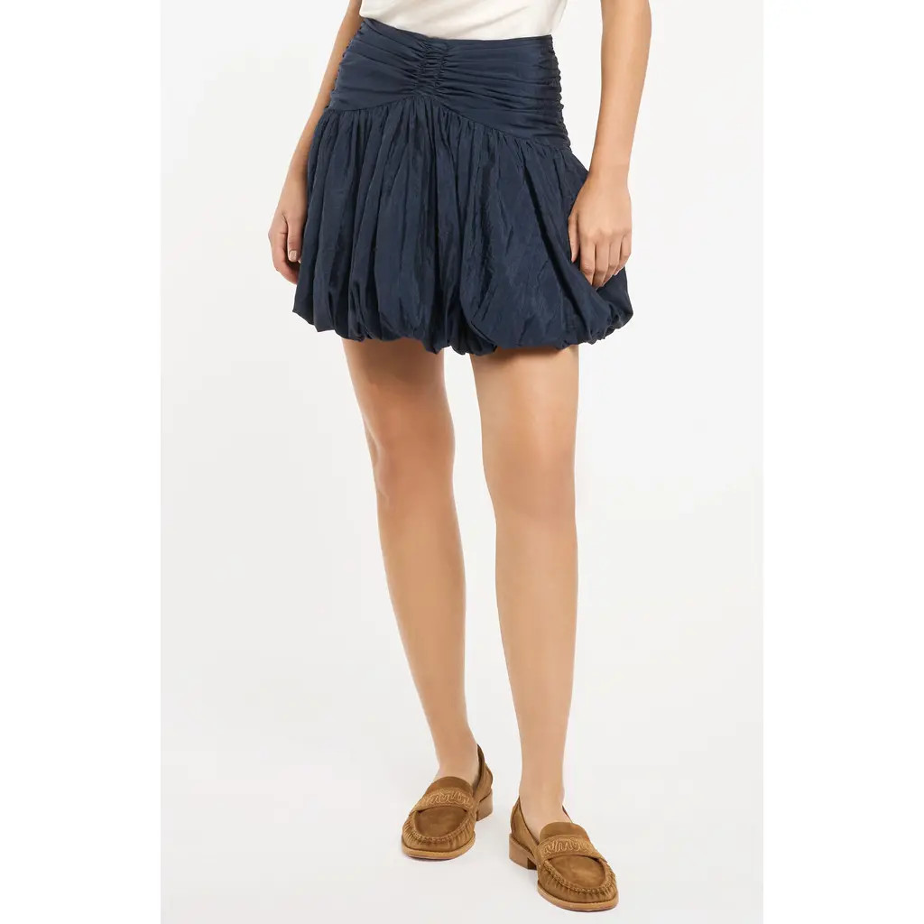 Cinq à Sept Kaldi Bubble Hem Miniskirt in Navy at Nordstrom, Size 6 | Nordstrom