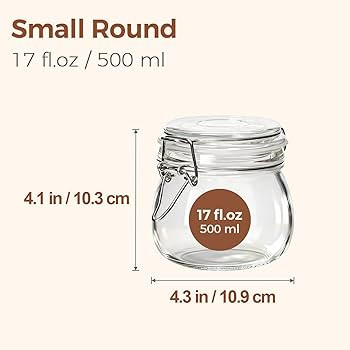 ComSaf Airtight Glass Jars with Lids 17oz Small Food Storage Container Set of 6 - Airtight Canist... | Amazon (US)