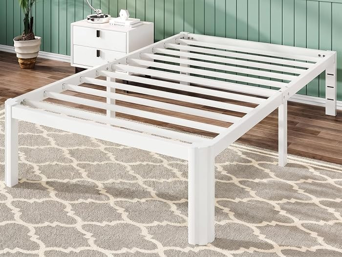 SHA CERLIN 14" Twin Heavy Duty Metal Platform Bed Frame, Round Legs, 3500lb | Amazon (US)