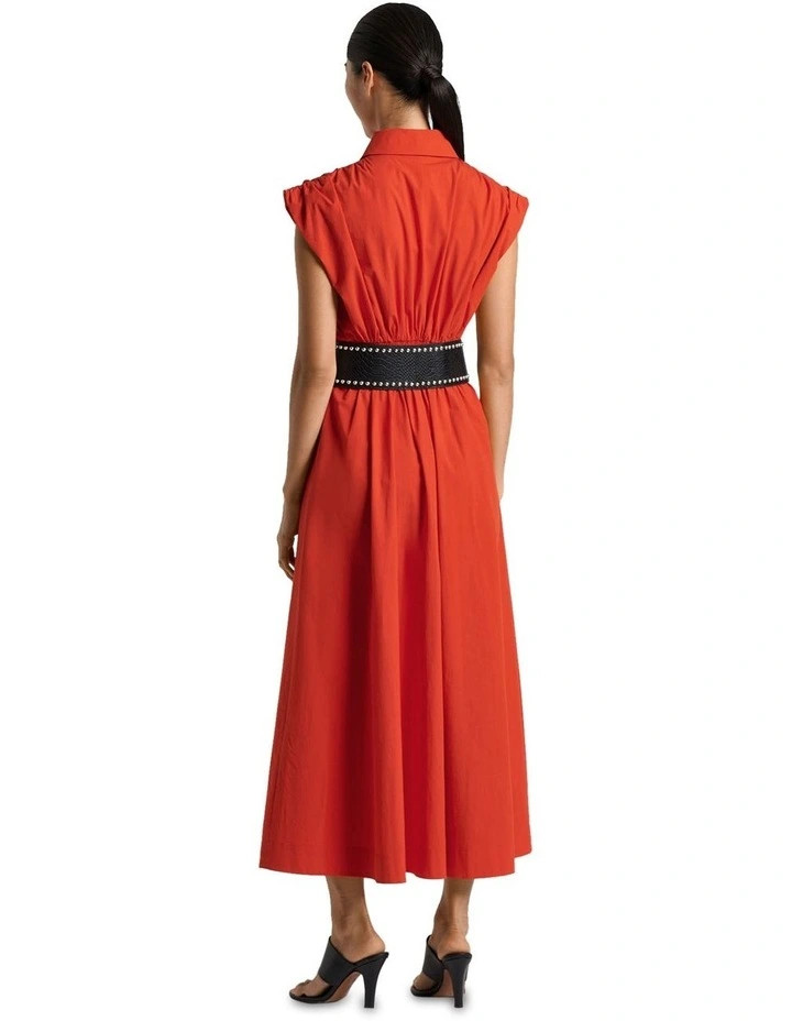 CueOrganic Cotton Blend Shirt Dress Red | Myer