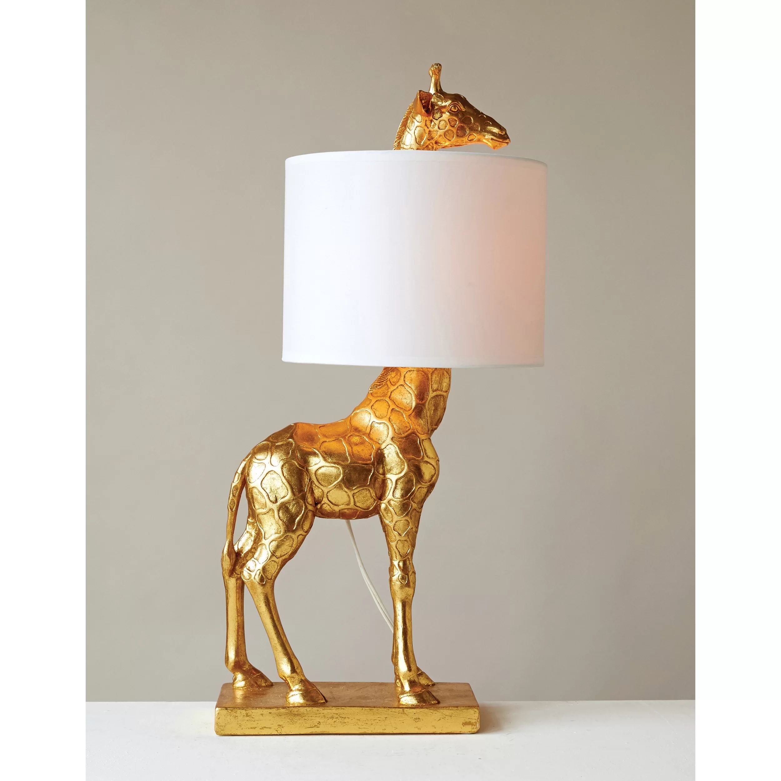 Lia Resin Giraffe Table Lamp with Linen Shade | Wayfair North America