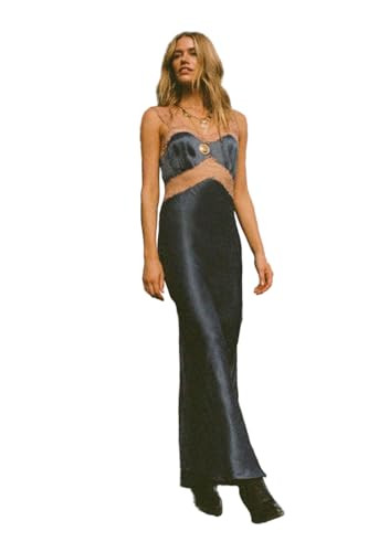 Nasty Gal Premium Satin Lace Trim Maxi Dress at Amazon Women\u2019s Clothing store | Amazon (US)