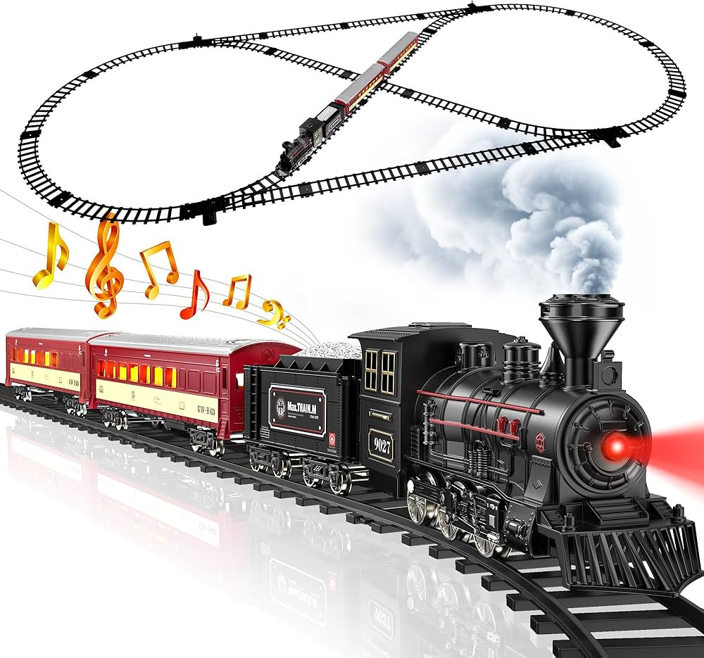 Hot Bee Train Set - Metal Train Toys with Luxury Tracks and Glowing Passenger, Christmas Train Se... | Amazon (US)