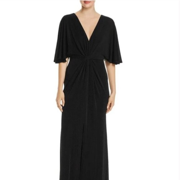 Boston Proper Black Kimono Sleeve Wrap Front Maxi Length Stretch Size Medium NWT | Poshmark