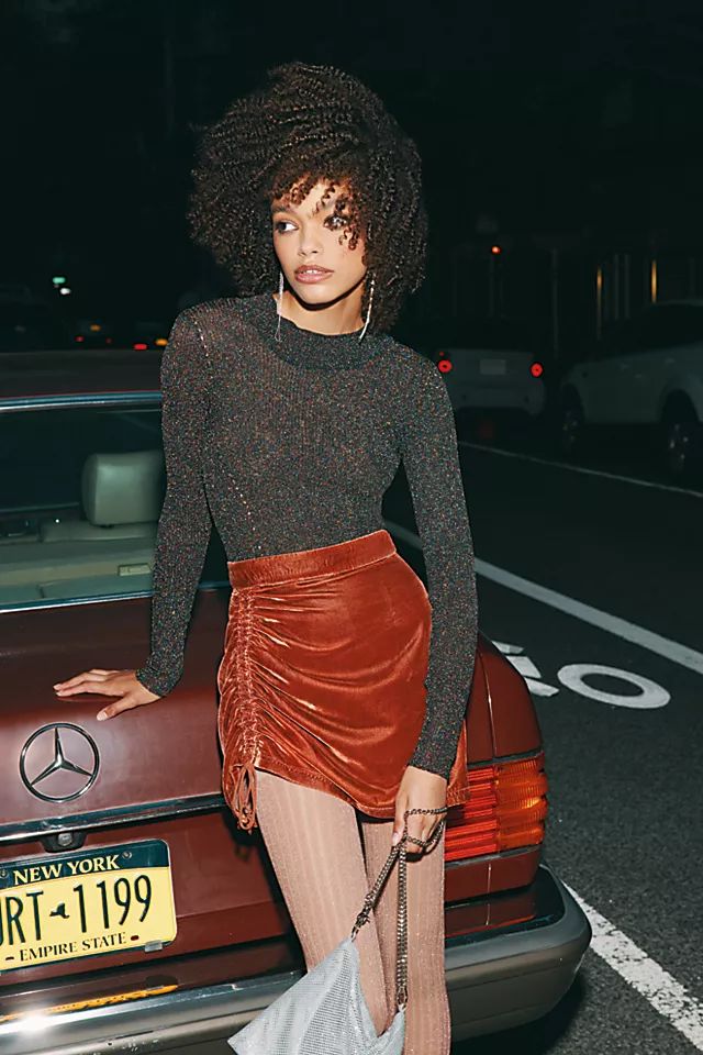 Vivienne Velvet Mini Skirt | Free People (Global - UK&FR Excluded)