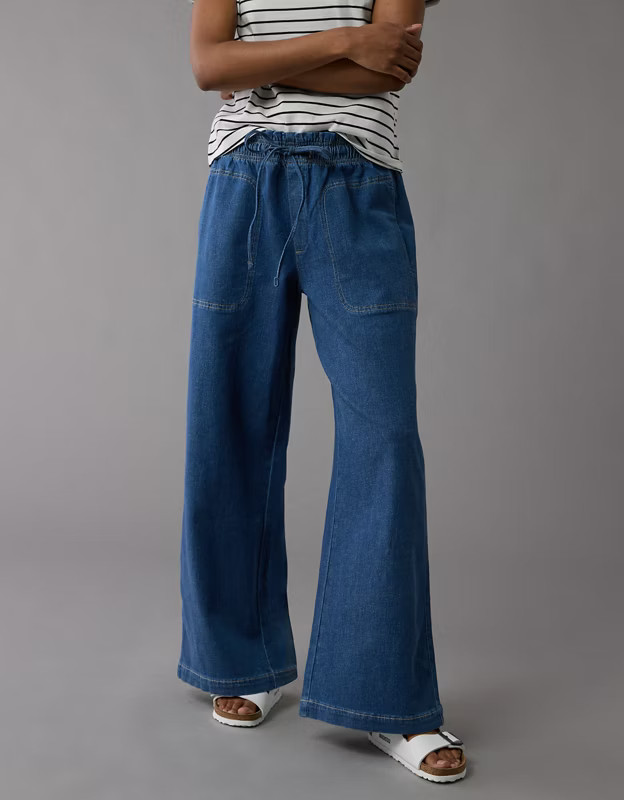 AE Dreamy Drape Linen-Blend Pull-On Pant | American Eagle Outfitters (US & CA)