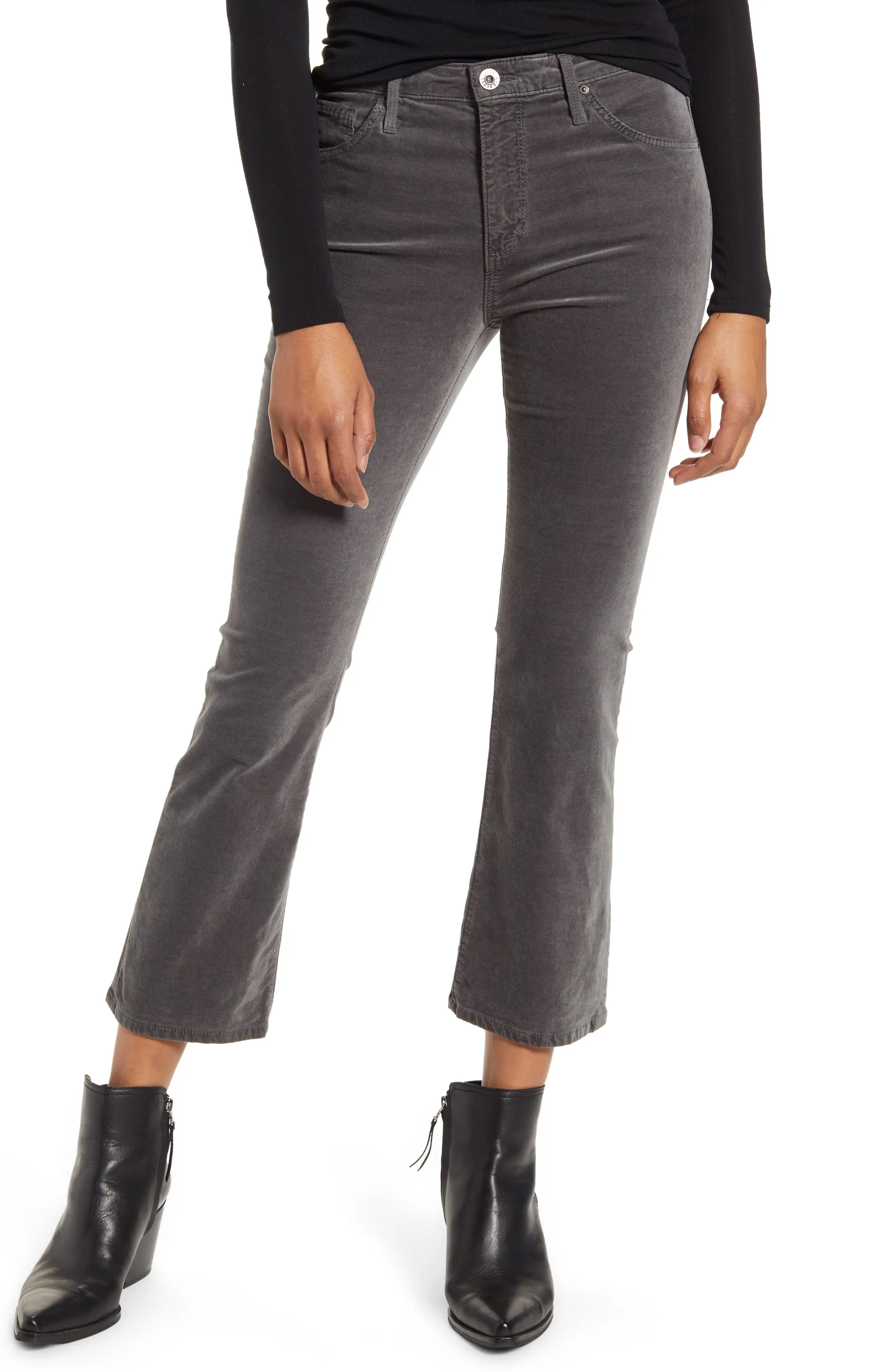 Women's Ag Jodi Crop Flare Jeans, Size 27 - Grey | Nordstrom